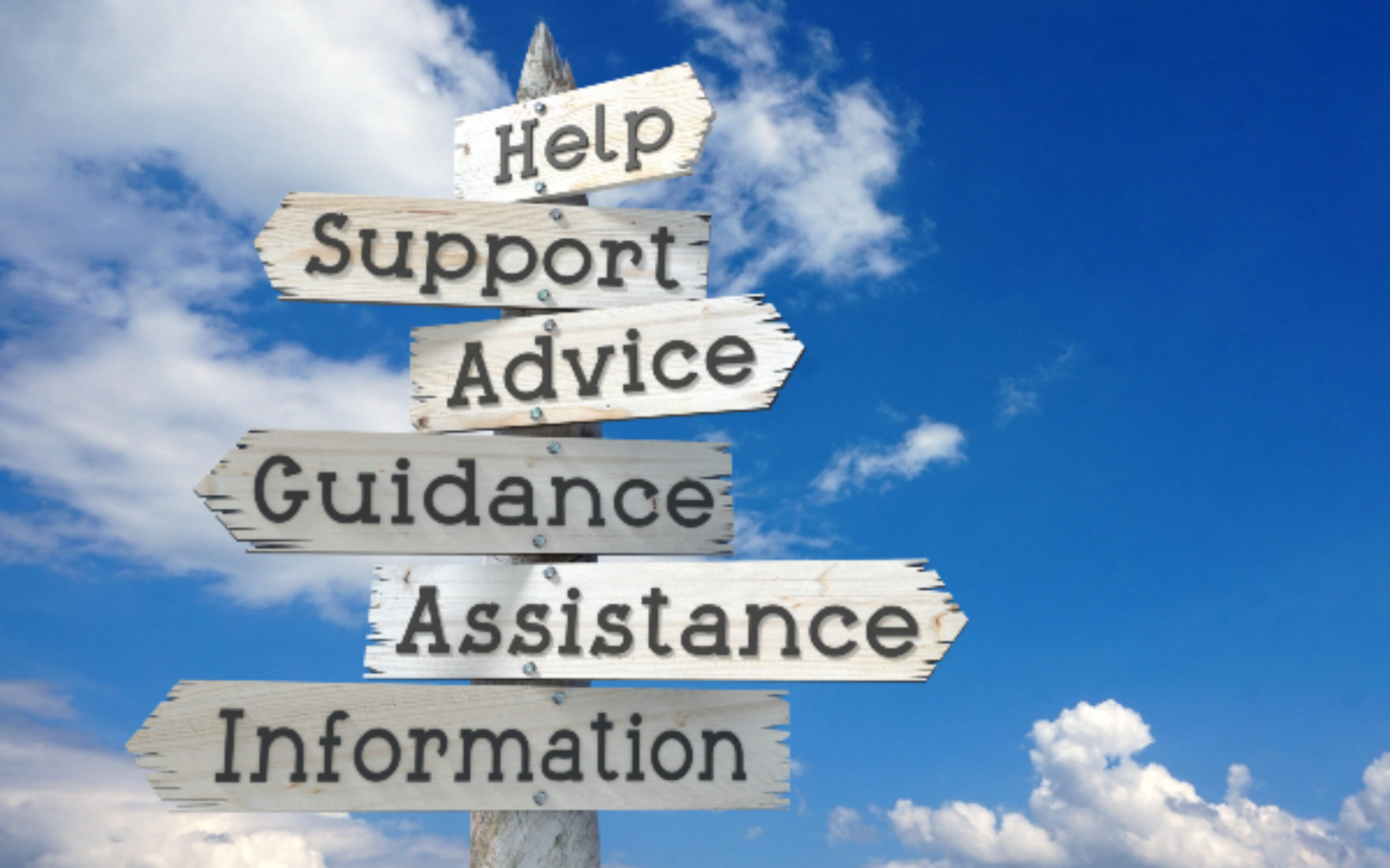 Signpost Signpost of support types